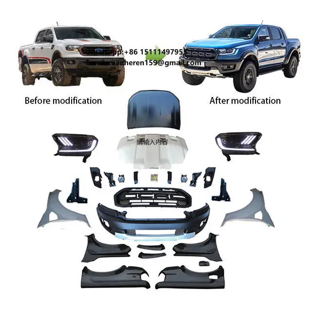 

Original Quality Pick up Truck Car 4x4 Accessories T6 T7 T8 Upgrade to T9 Raptor Car Front Bumper Body Kit for Ford