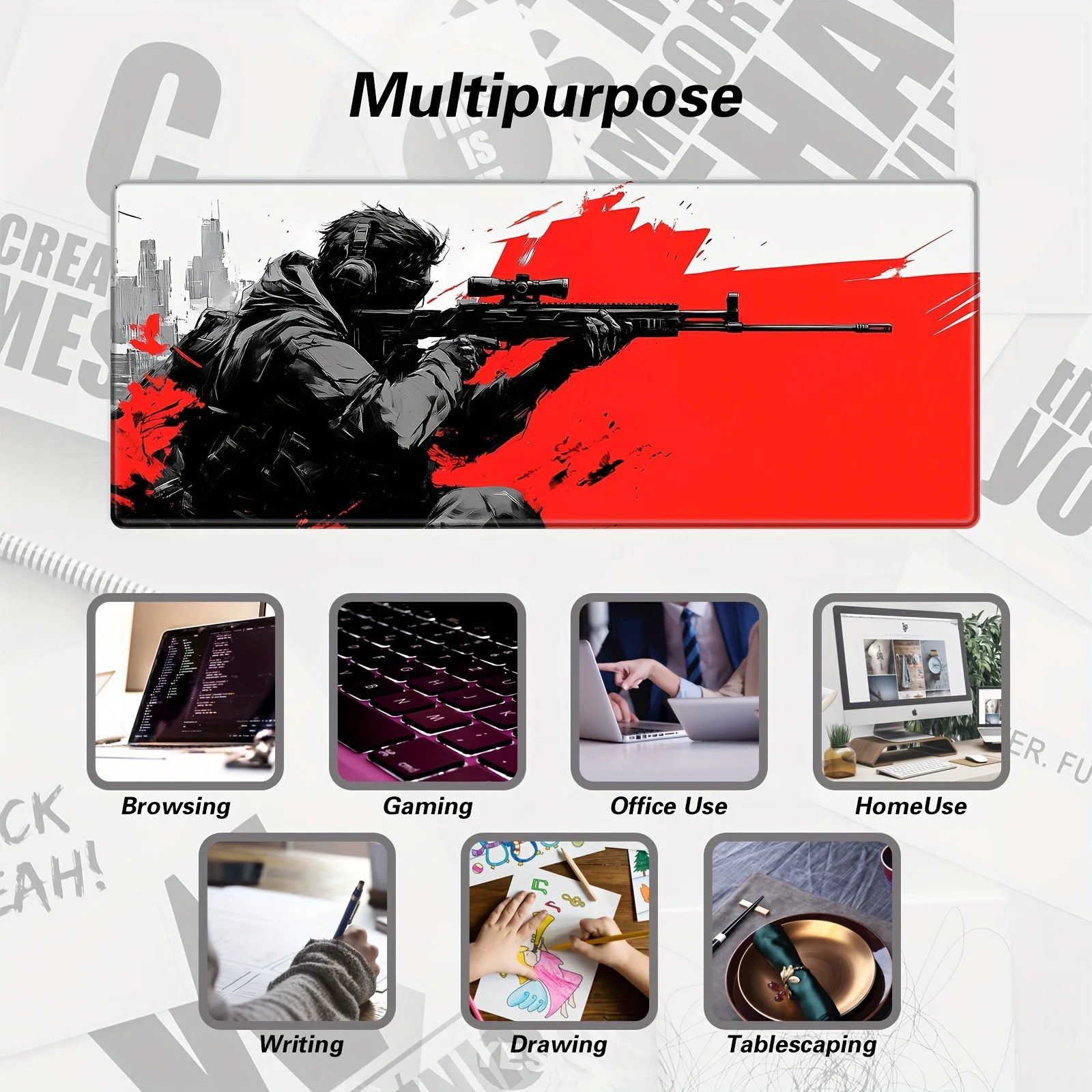 Oversized gaming mousepad Non- - огляд і ціна Gaming Keyboard Extension