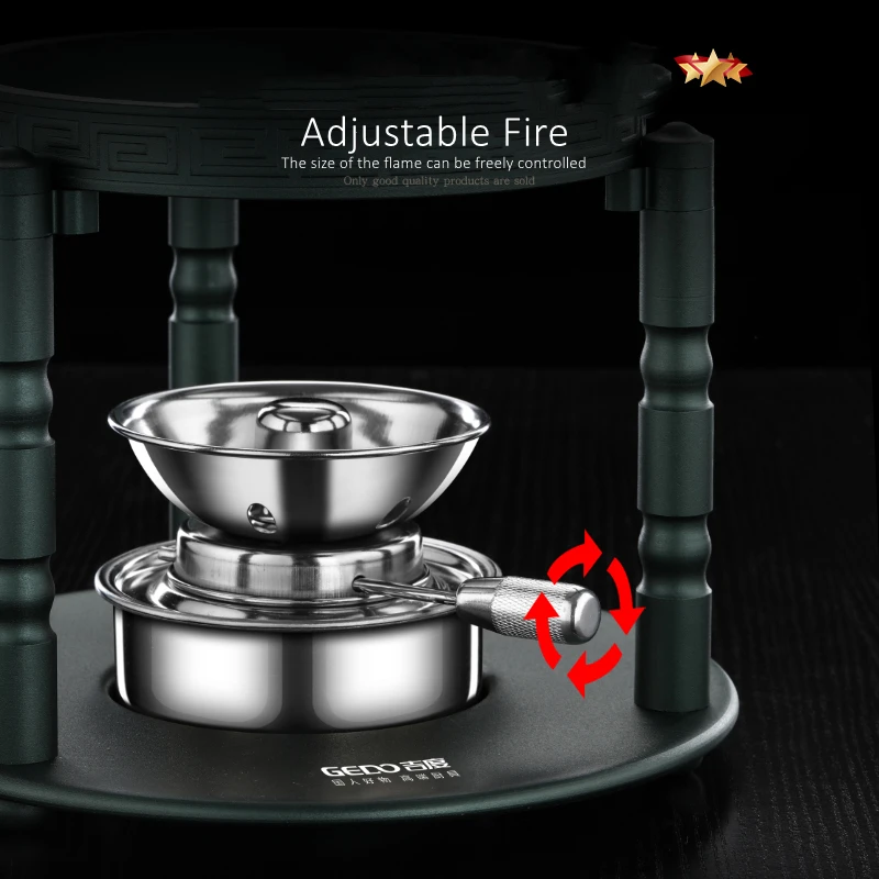 LFGB Certification Mini Fondue Pot Portable Camping Picnic Alcohol Fuel Source Stewing Pot 17.3cm Diameter Hotpot Saucepot