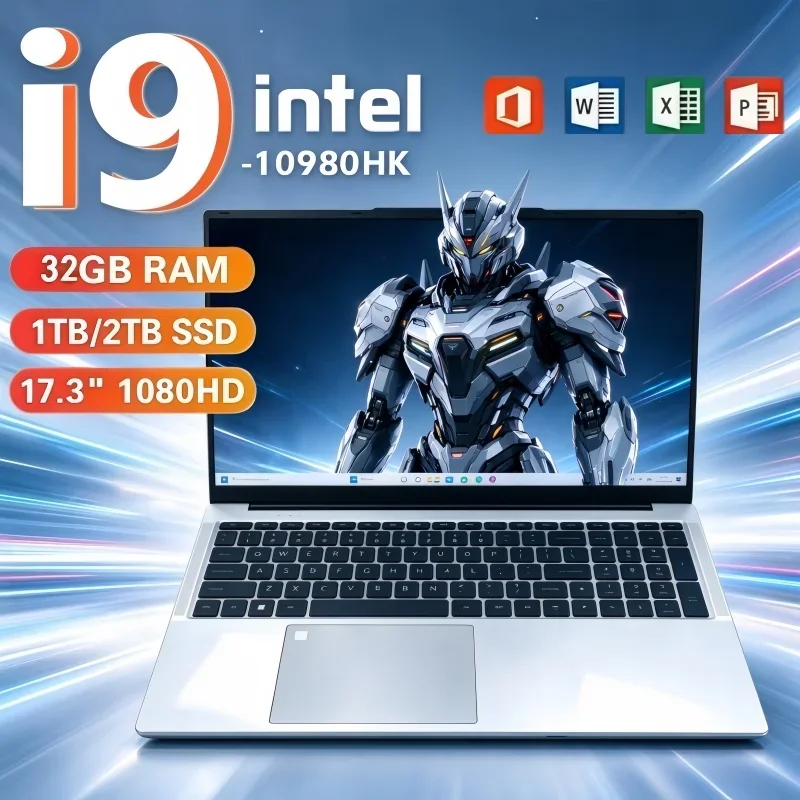 17.3'' Intel I9 10980HK Notebook Windows 11 32GB RAM 2TB SSD Fingerprint Recognition Premium Gaming Work Laptop