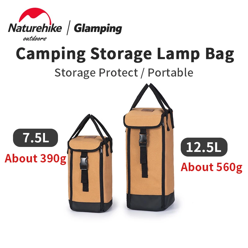 

Naturehike Camping Light Storage Bag 7.5L/12.5L Sundries Canvas Bag Bottom Waterproof Outdoor Kerosene Lamp Handbag Ultralight