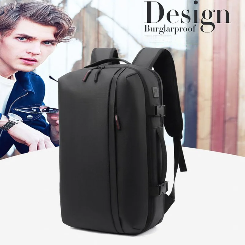 Men Hard Shell Laptop Backpack 180 Degree Opening Business Travel Bag With Side Handle Waterproof Rucksack For Daily Commute view 2