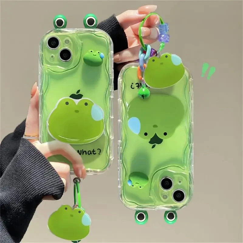 cute 3D sweaty frog rabbit silicone case for oppo realme10 c11 c67 C55 C35 C33 C31 C30  7PRO 6PRO 7I 8 12 15 bell pendant cover