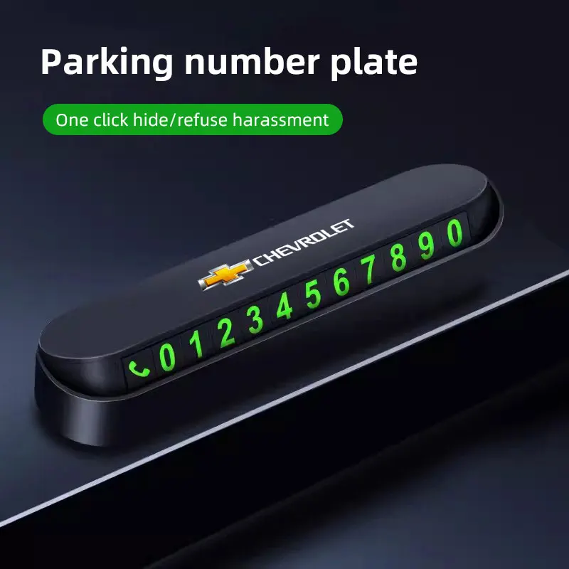 Tarjeta oculta para estacionamiento con número de teléfono para el interior del coche, compatible con Chevrolet Spark, Captiva, Tracker, Epica, Optra, Lanos, SS, Z71