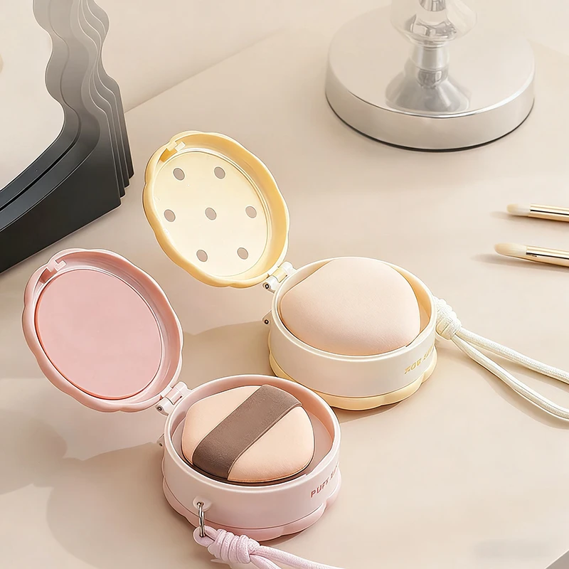 Double-layer Portable Powder Puff Storage Box, Dry And Wet Powder Puff Breathable Box, Dust-proof And Ventilated Jewelry Box
