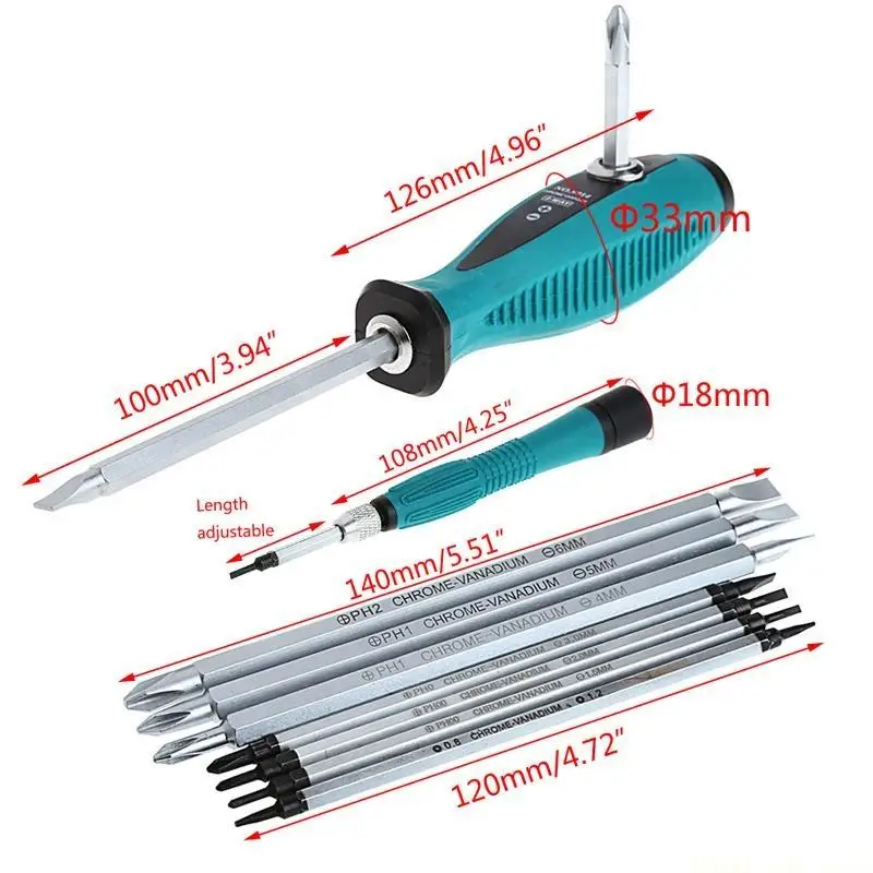 A2BE 10 Pcs Slit Sets Screwdriver Rep Multi Function Multi Hand Tool Set