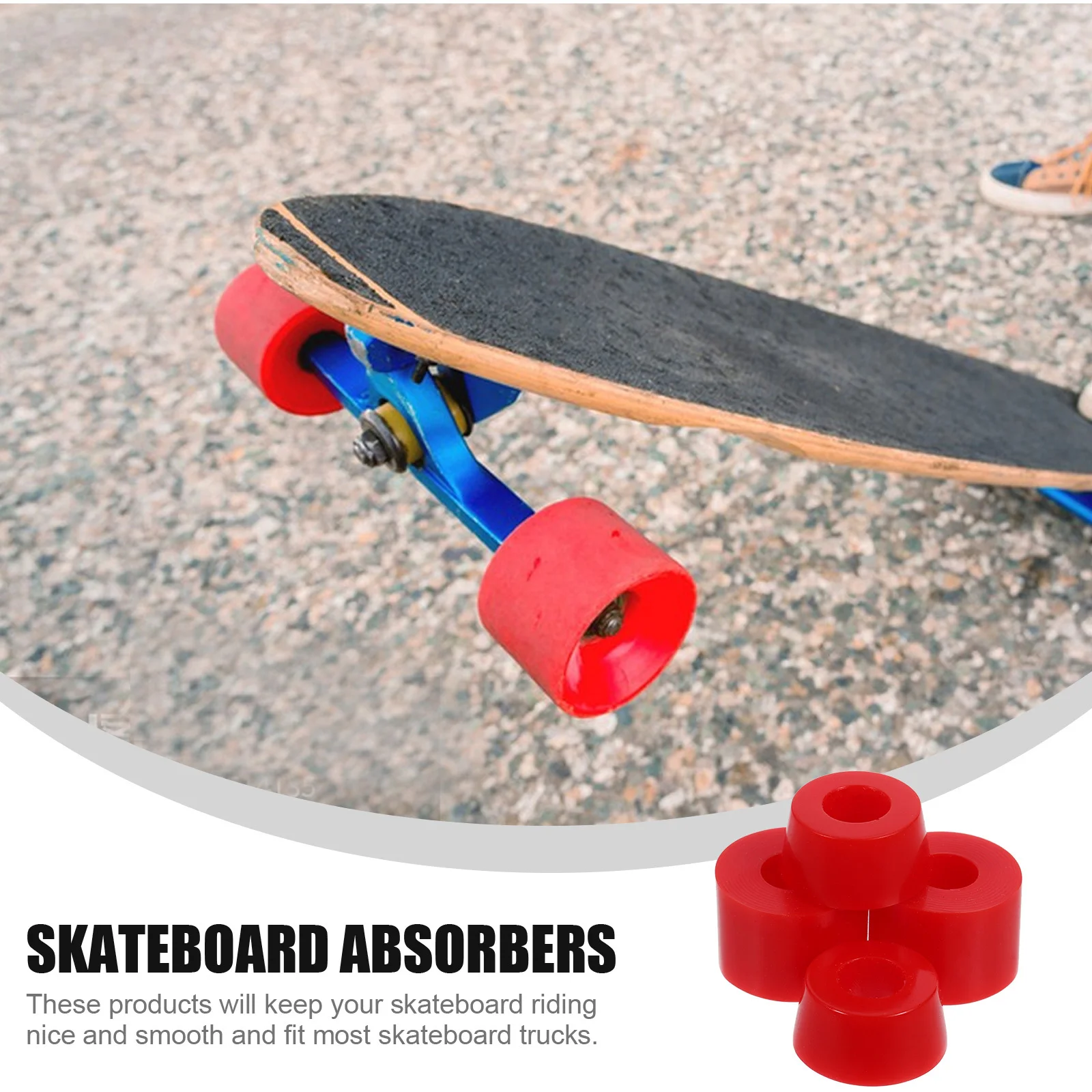 

4Pcs Skateboard Shockproof Absorber Bushings PU Cushion Vibration Reduction Stable Ride Skateboard Parts Replacement Bushings