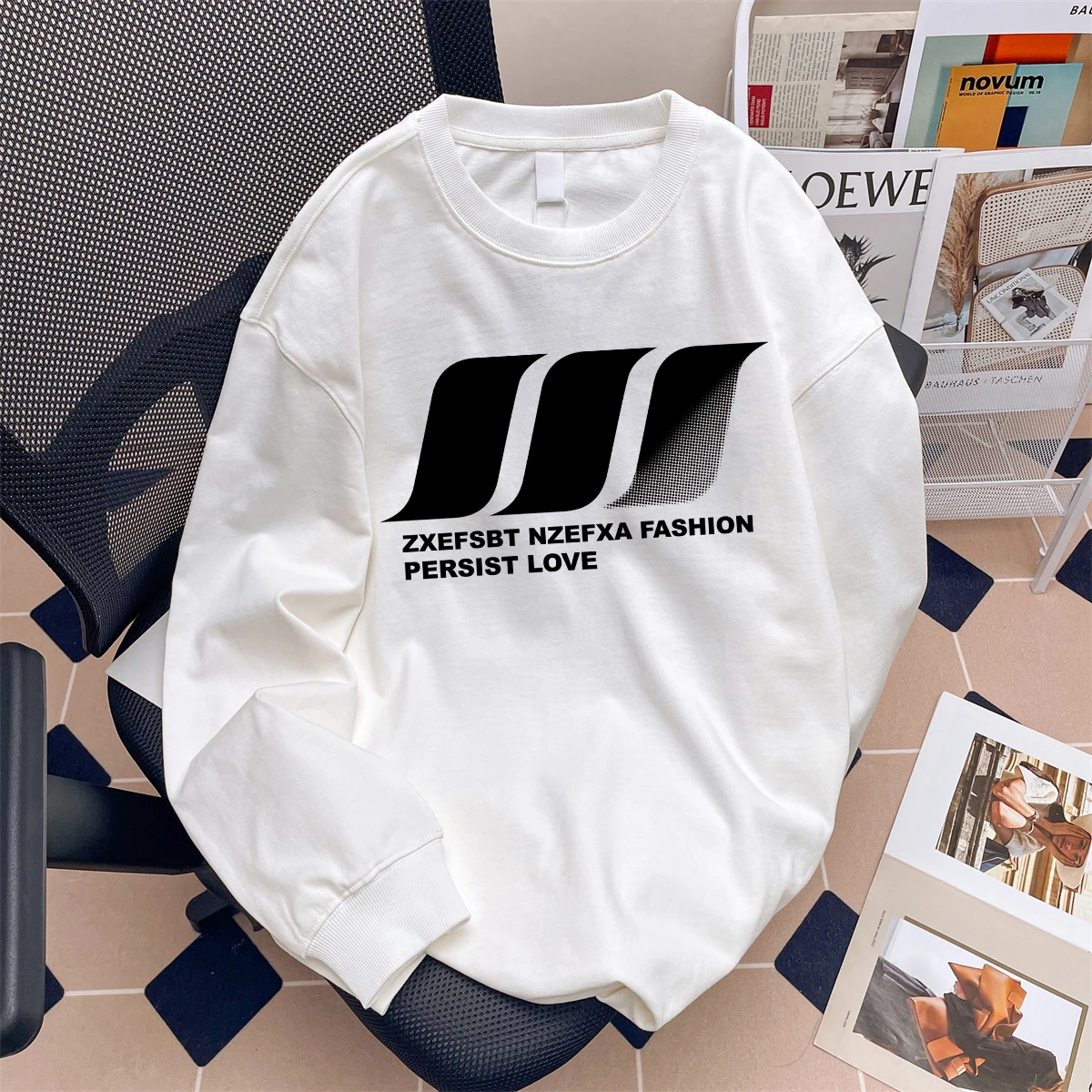 

Американская дизайнерская футболка премиум-класса с длинным рукавом, весенне-осенняя, для пар, универсальная, с принтом, свободного кроя, с круглым вырезом