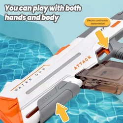 Super Sized Adult Electric Water Gun Shooting Toys, Summer Large Water Gun With Lighting Capacity Swimming Pool Water Toy  Gifts