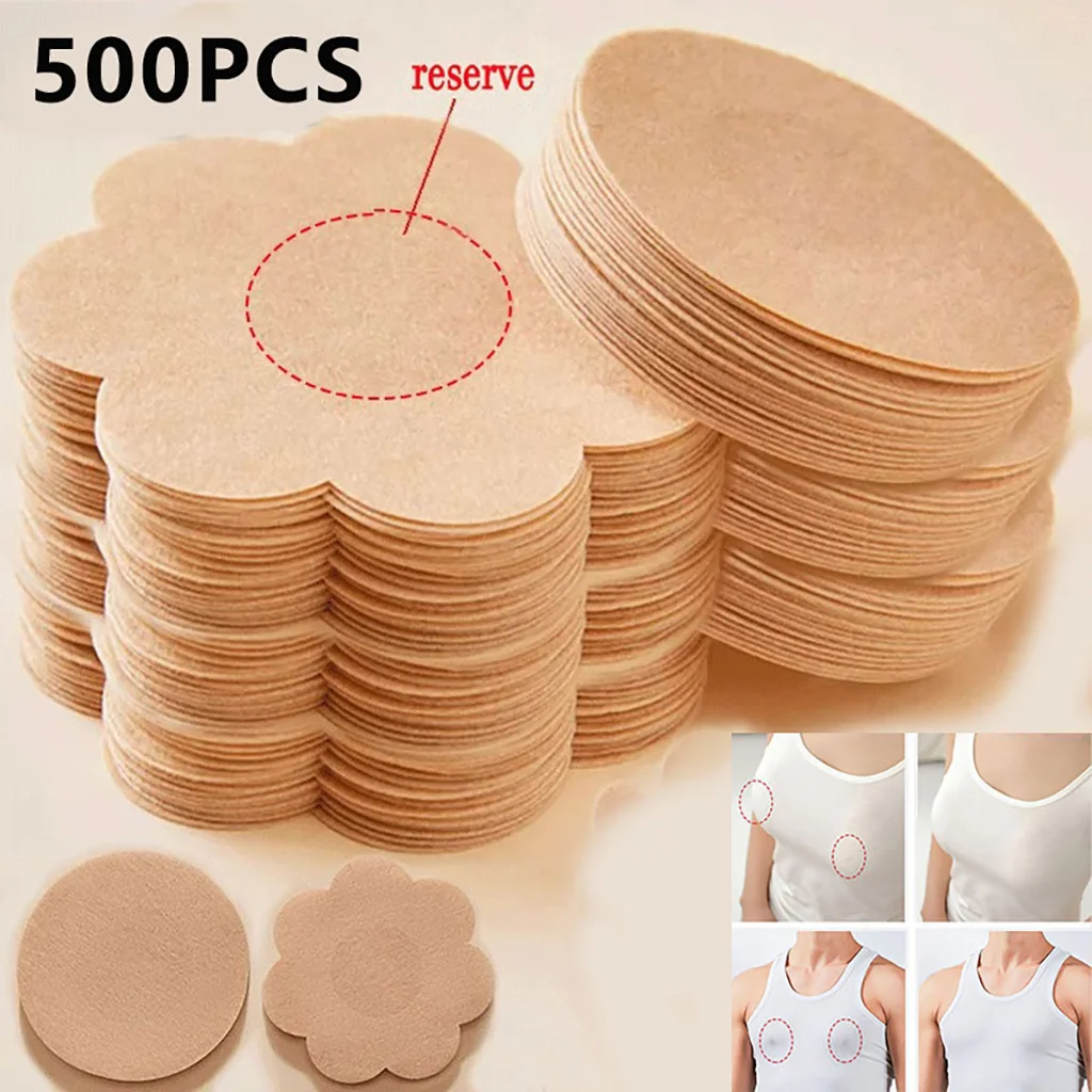 

500Pcs Nipple Sticker Invisible Nipple Tape/ Chest Sticker Non-woven Bra Breast Patch Bra-less Pasties Pad Nipple Cover