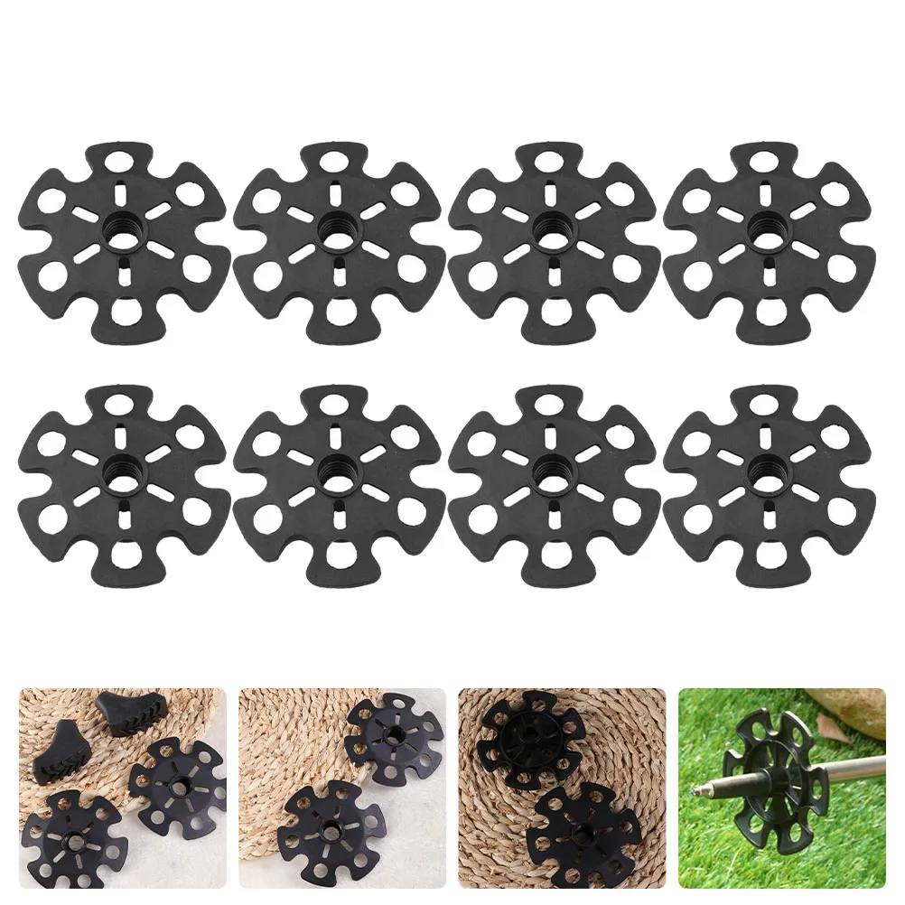 

8pcs Snow Flake Basket Mud Ski Pole Protector for Hiking Trekking Lightweight Rubber Portable Walking Stick Accessories