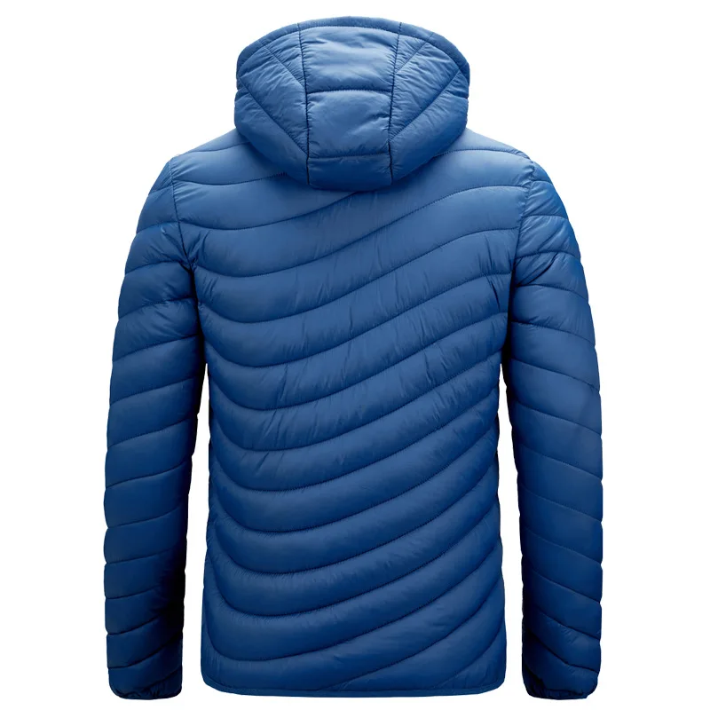 2025 Winter Man Down Jacket Contrast Color Pocket Detachable Hooded Men Coat Stand Collar Long Sleeve Zipper Male Outerwear