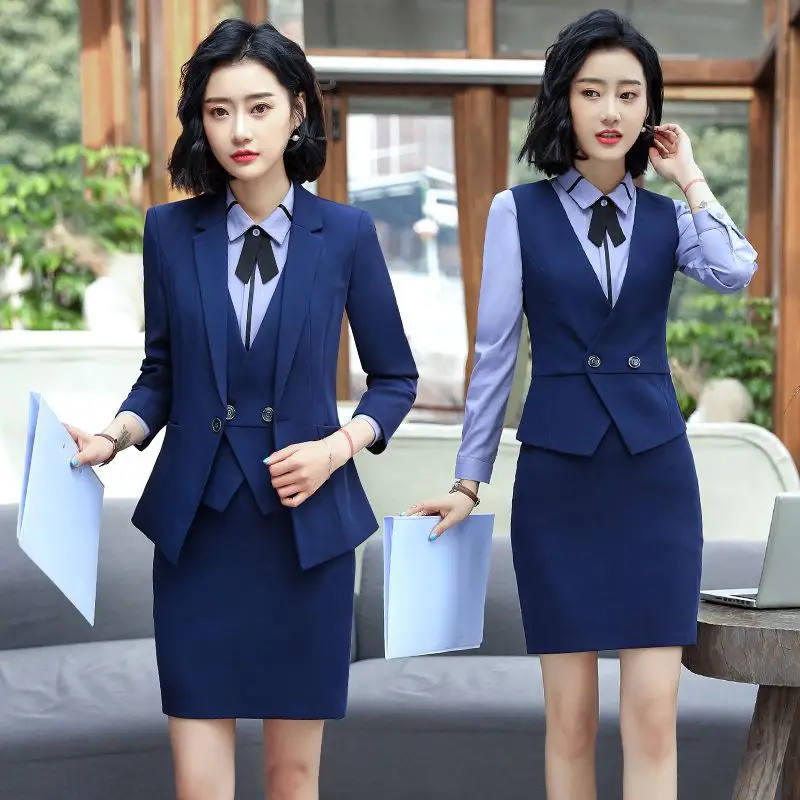 6001Black Blazer Women's Korean Suit Formal Wear Business Suit Fashion Temperament Hotel Front Stage Work Wear Clothes