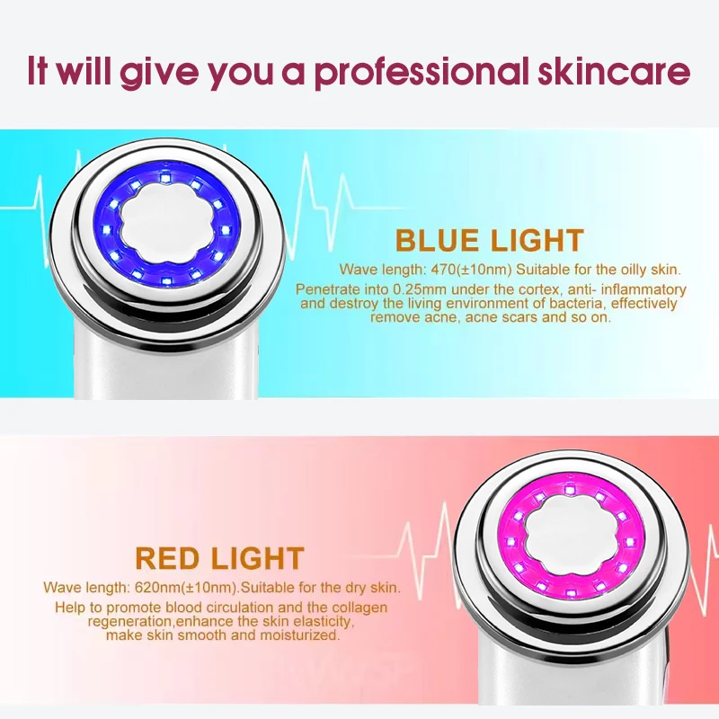 Appareil de beauté de rajeunissement de photons de Lifting du visage à microcourant EMS dispositif de nettoyage des pores de chauffage à température constante