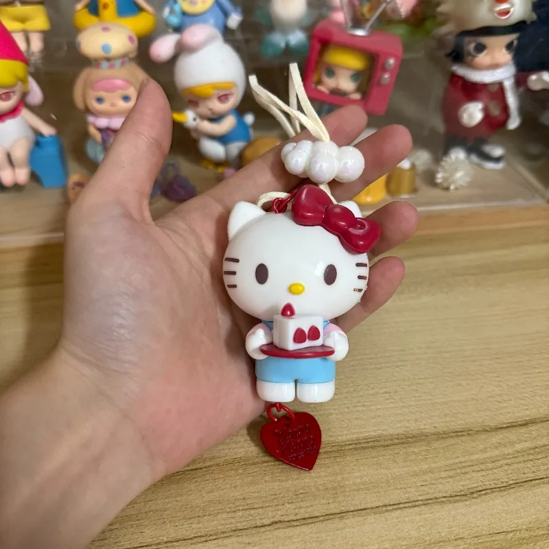 MINISO Hello Kitty coche colgante Kawaii Anime dibujos animados lindos llaveros decoraciones creativas para niño niña niños juguete de regalo de Navidad