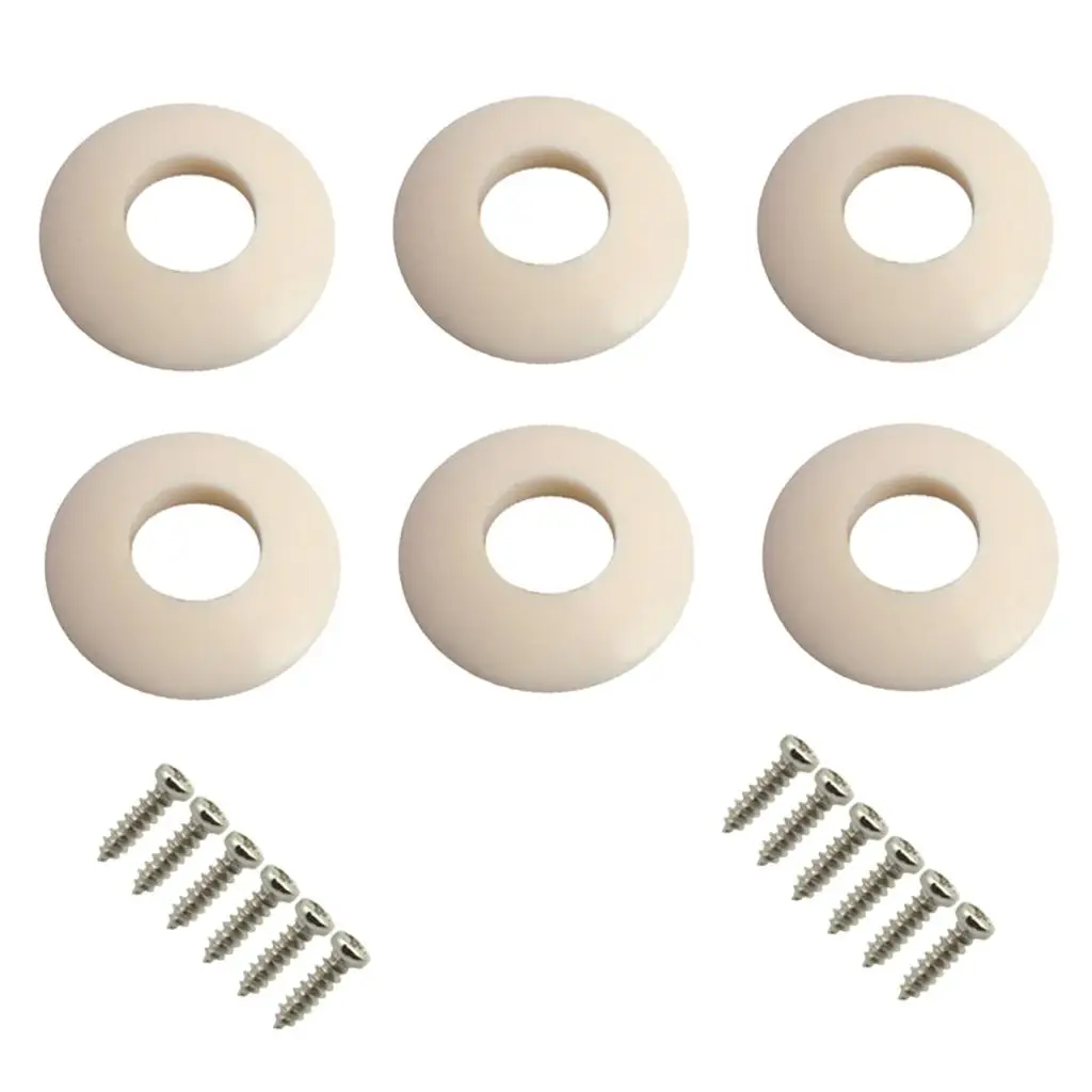 Open Gear Guitar Tuning Peg Washer White Ferrule Gasket Set Durable Plastic for Acoustic Electric Guitar Repair