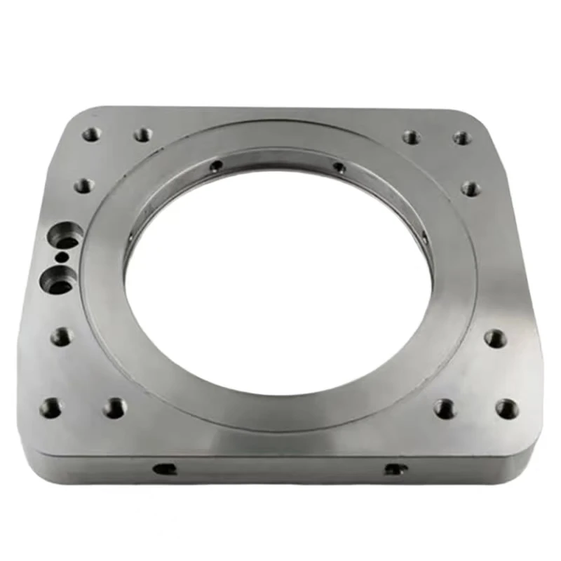 Custom CNC Milling Aluminum Alloy Connection Flange As Machined Adjustable Installation Plate With Long Slots
