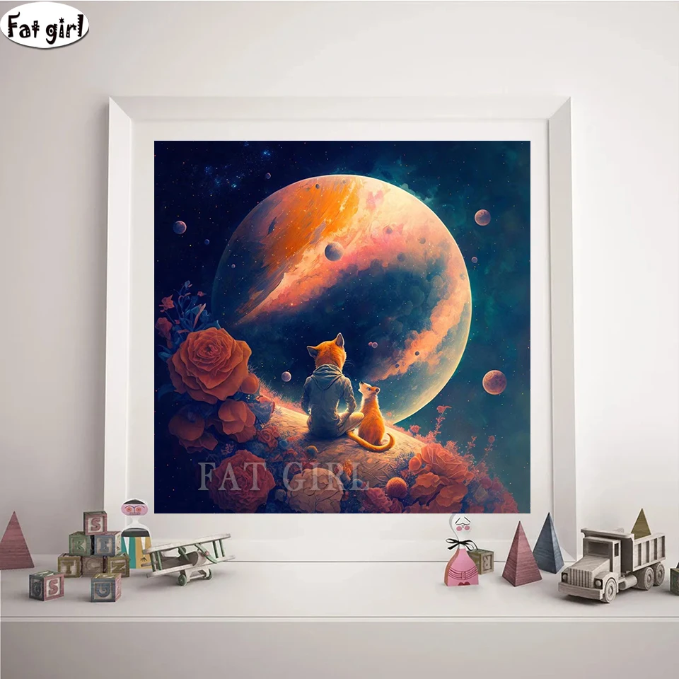 Diamond Embroidery The Little Prince and The Fox Mosaic Home Decor Diamond Painting Cartoon New Collection 2023 Rhinestones Gift