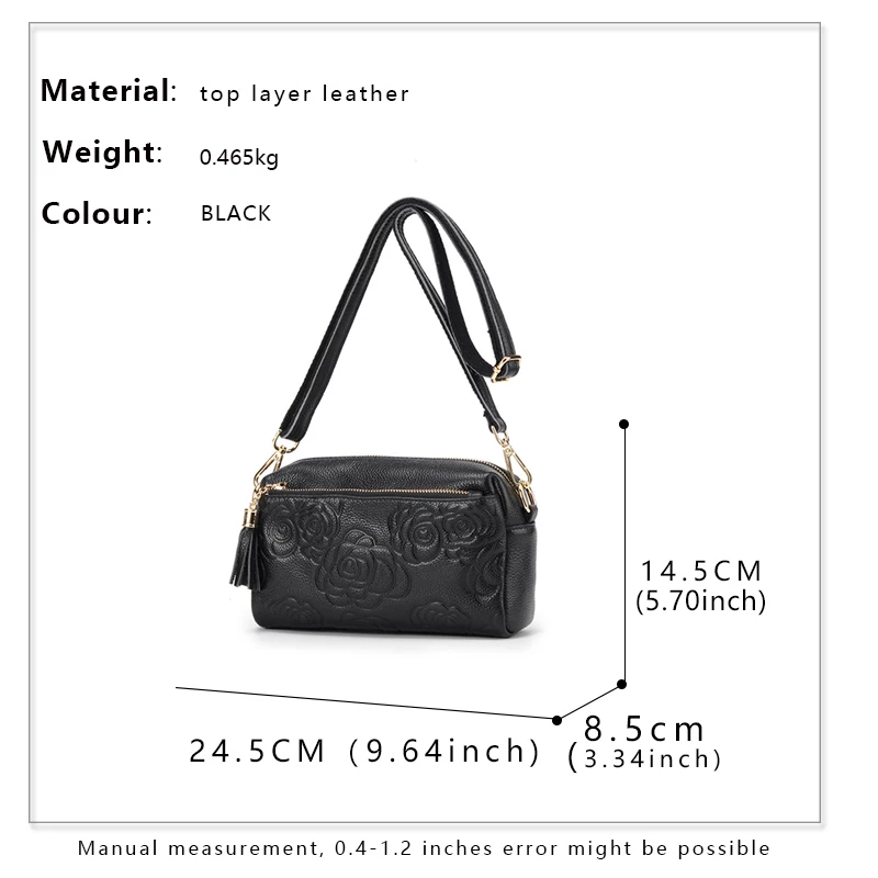 2023 new Korean leather bag trendy casual fashion shoulder Messenger bag soft leather atmospheric women\'s bag