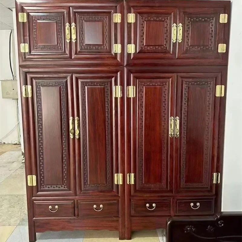 Clothes cabinet all solid wood bedroom wardrobe furniture white stubble white embryo