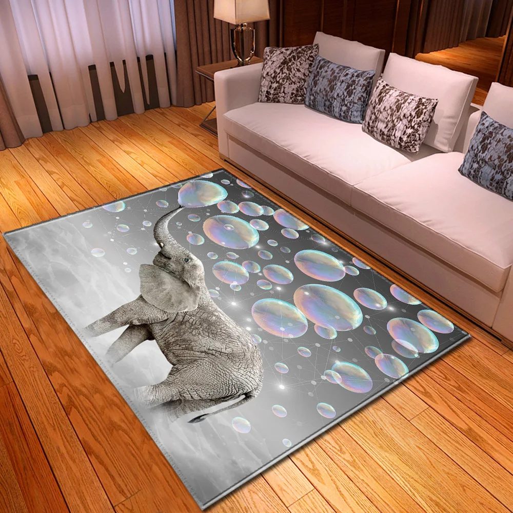 

Dreamlike-Cute Elephant Carpets, Large Rug, Living Room, Bedroom, Children Play Area, Kitchen, Bath, Floor Mats, Home Decor