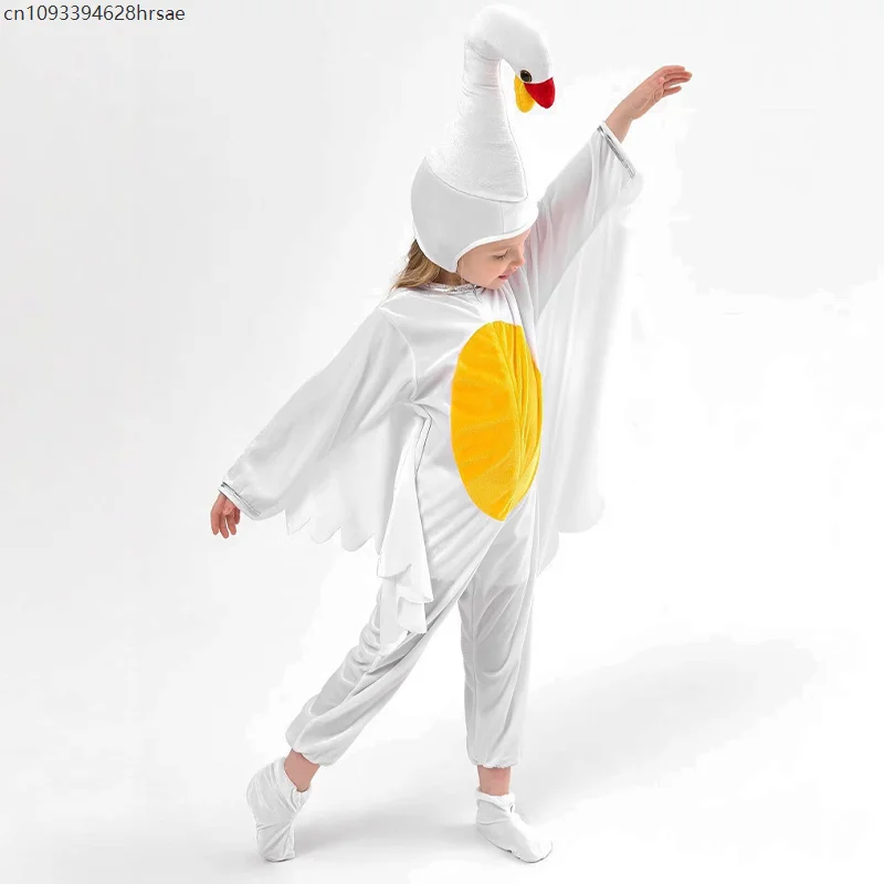 

2025 New Arrival Boys White Bird Halloween Fancy Dress Girls Swan Costume For Kids