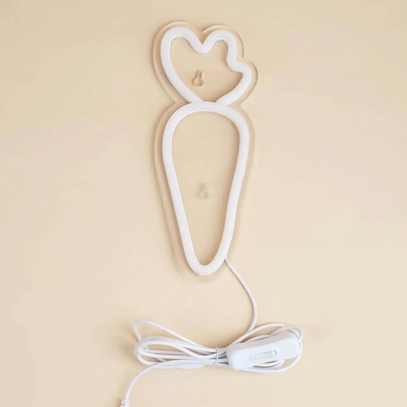 ป้ายไฟนีออน LED รูปแครอท 1 ชิ้น ใช้พลังงานจาก USB สำหรับตกแต่งผนังห้องนอน เหมาะสำหรับเทศกาลต่างๆ