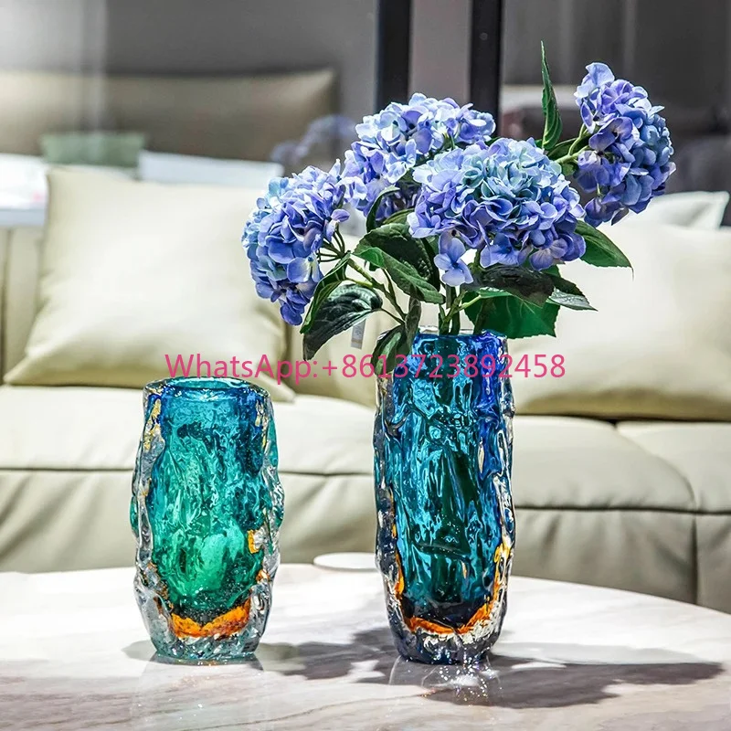 Modern Customize Flower Vase Crystal Ornaments Elegant Bottle Murano Glass Vase for Flowers Home Decor