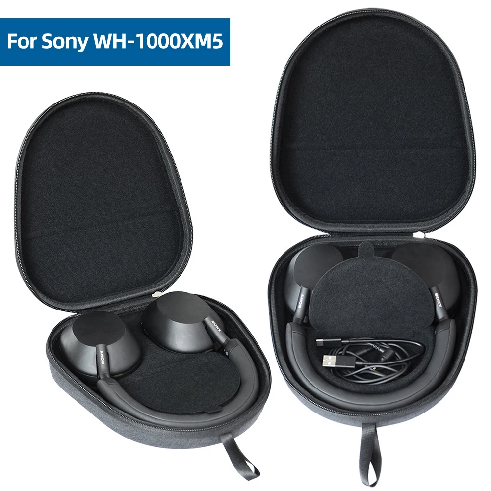 For Sony WH1000XM5 Earphone Hard Carrying Case Portable Storage Bag Travel EVA Protective Case for Sony WH-1000XM5 Headphones