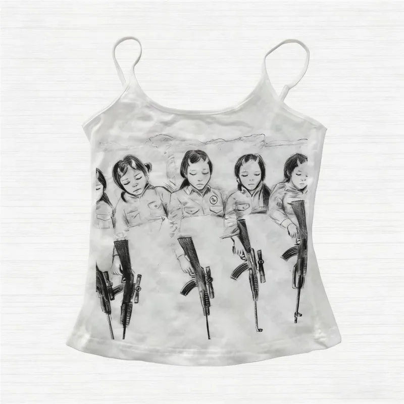 Woman Trashy Y2k 2000s Emo Women's Tanks & Camis Grunge Clothes Y2k Top Where Are You Cuteore Aesthetic Tops for Women Crop Top
