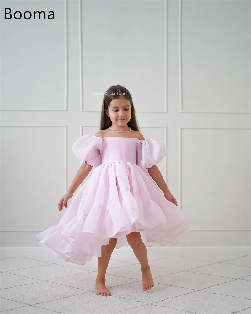 Booma Off The Shoulder A-Line Flowers Girl Dresses Pleat Wedding Party Dress for Kids Girls Prom Gowns Customized 2025