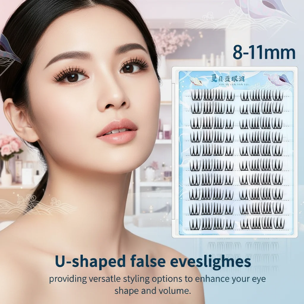 Korean girl group U-shaped false eyelash thin film Korean mom has a pure desire to clear naked makeup