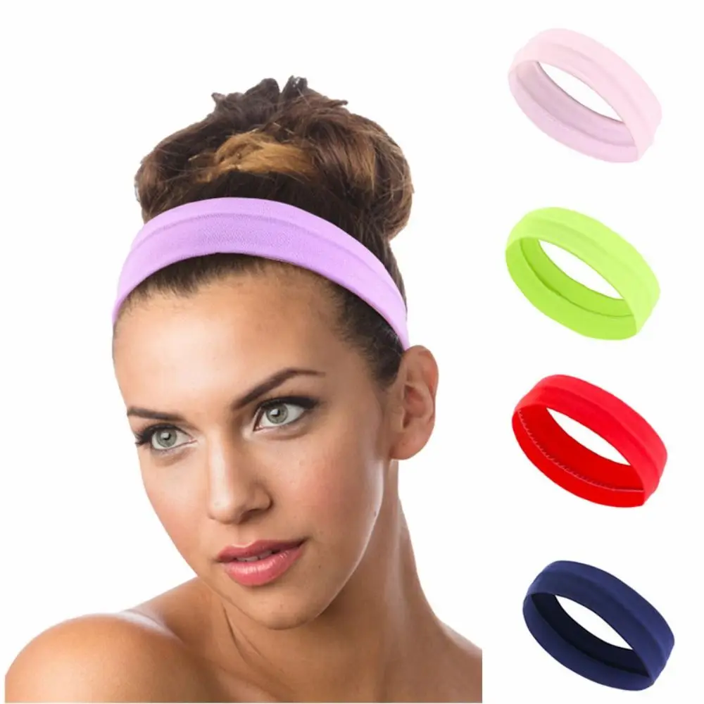 Sports Headband Fitness Running Dance Sweat-Absorbent Pure Color Headband Headband Non Slip Sweatbands Hair Band