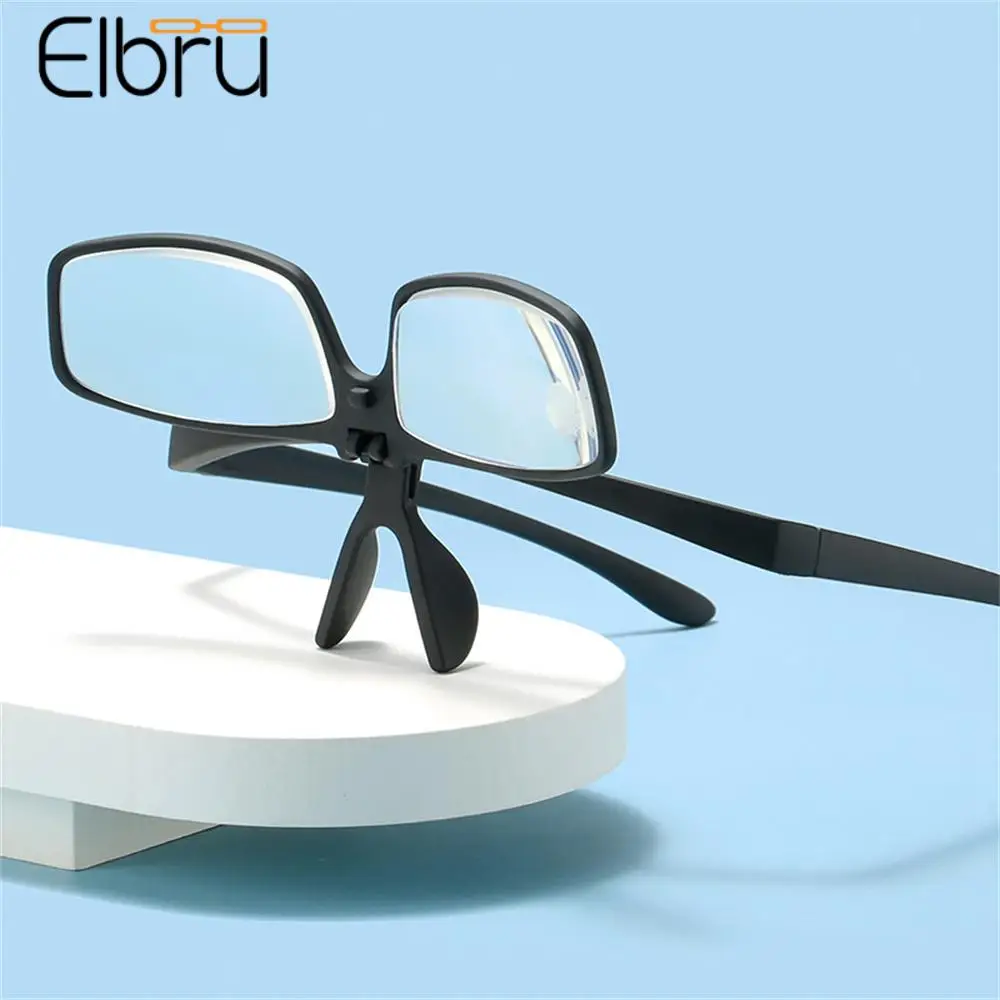 Elbru New Flip Cover Anti Blue Light Reading Glasses Women Men Dual-use Presbyopic Eyewear Computer Read Eyeglasses Diopters+1+4