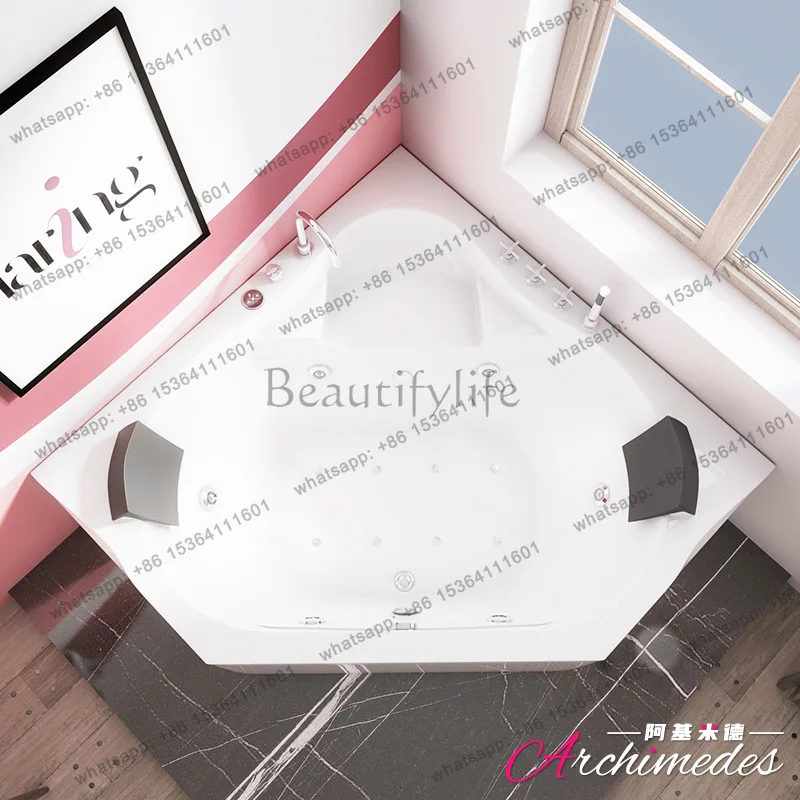 Diamond triangle Jacuzzi, double family bathtub with TV, bathroom AJ-3047