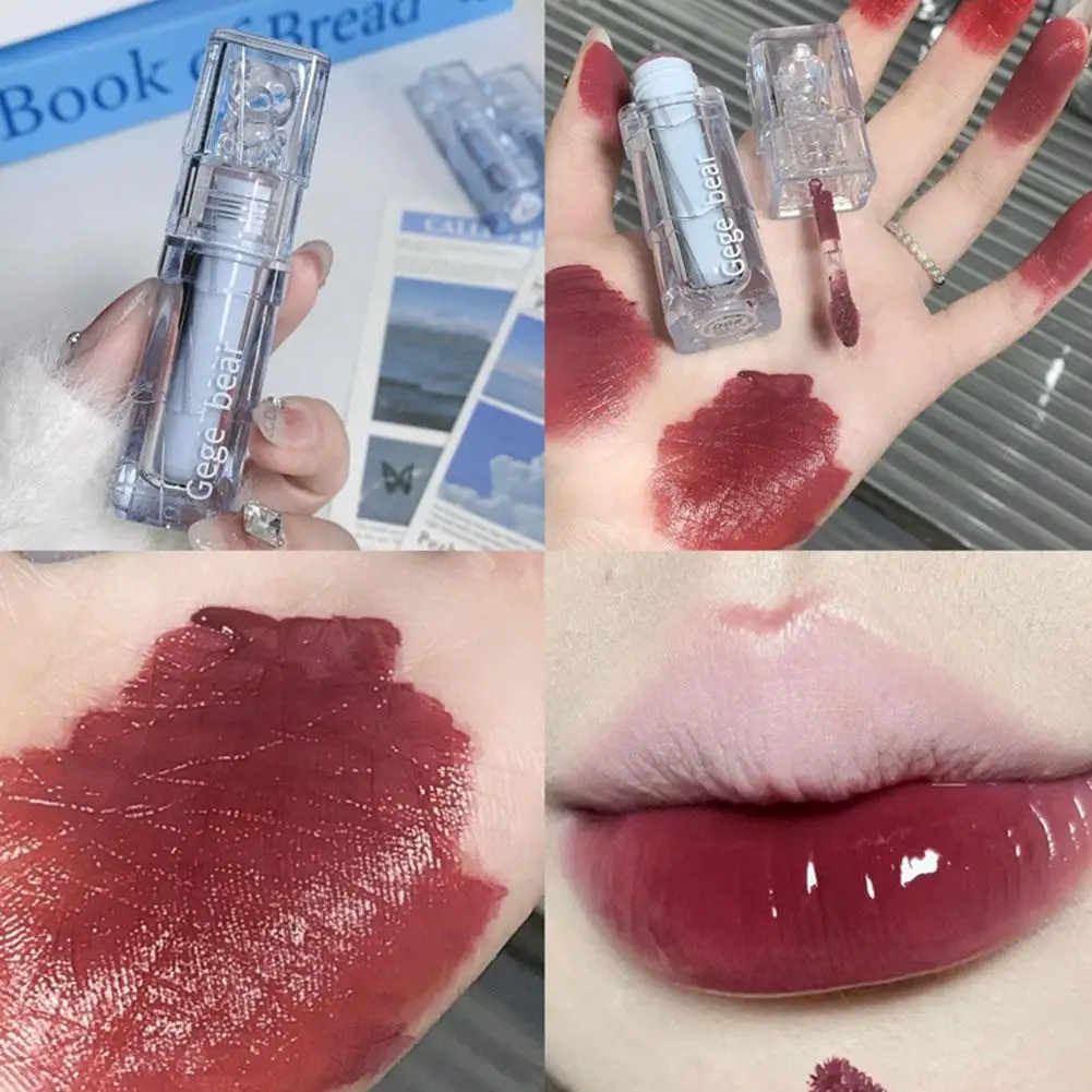 Mirror Water Lip Glaze nawilżający przezroczysty seksowny trwały połysk szminka czerwony makijaż płynny nieprzywierający kubek długi odcień wargi L L3T1