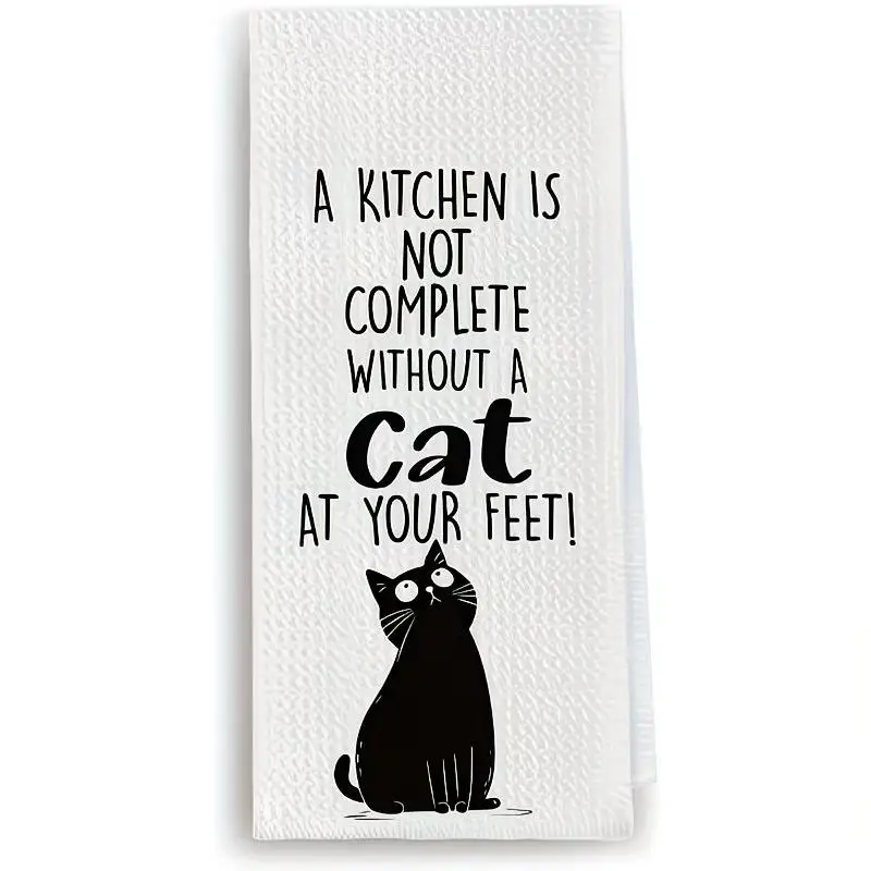 1 pack, accompany your cat kitchen towel, tea towel