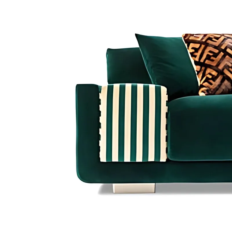 Combinação moderna de sofá de flanela, sofá duplo de alta qualidade e prático