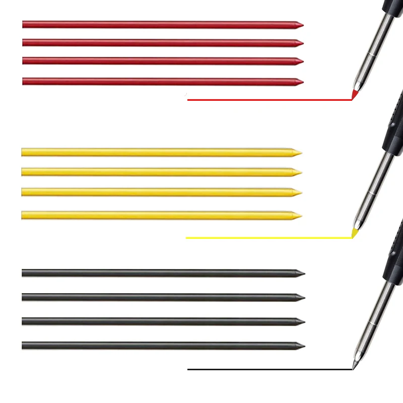 2.8mm Woodworking Mechanical Pencil Set with Protective Cover Pencil Sharpener 2B Black Red Yellow Lead Deep Hole Marking Pen