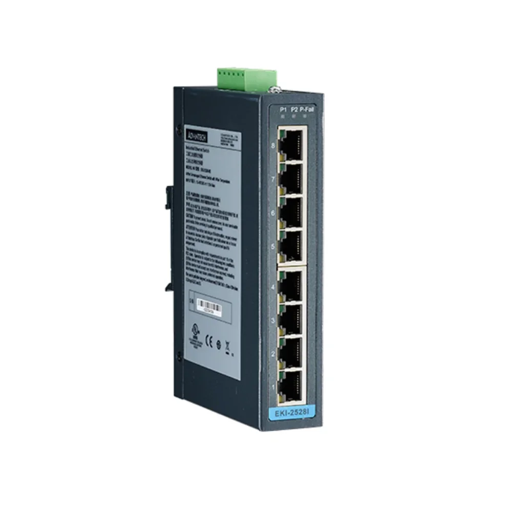 Advantech EKI-2528I 10/100 Mbps Fast Ethernet 8 Port PoE DIN rail Unmanaged Industrial Ethernet Network Switch