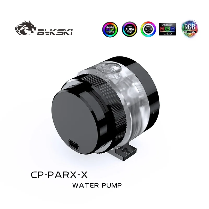 Bykski CP-PARX-X 5V 12V RGB Pump DDC Water Cooling PC Watercooler MOD Part Round 4Pin PWM Silent 330L/H