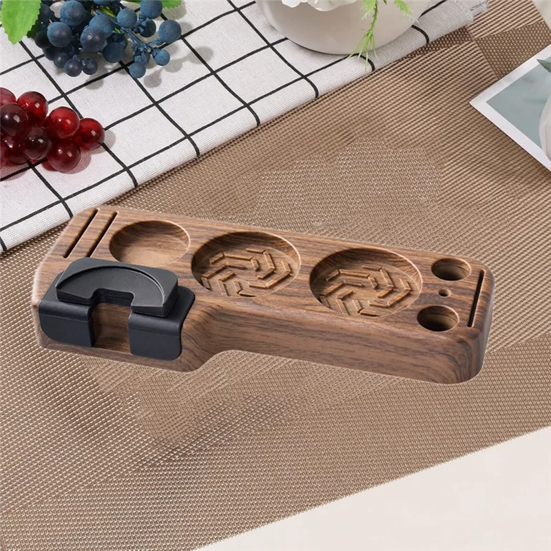 A005-유니버설 커피 포타필터 스탠드 베이스 에스프레소 탬핑 스테이션 우든 홀더 51/53/54/58mm용