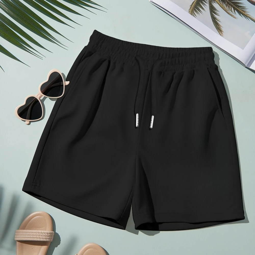 Simple and Handsome Women's Shorts for Summer Casual and Versatile Outdoor Sports Wear, Trendy Summer Beach Pants
