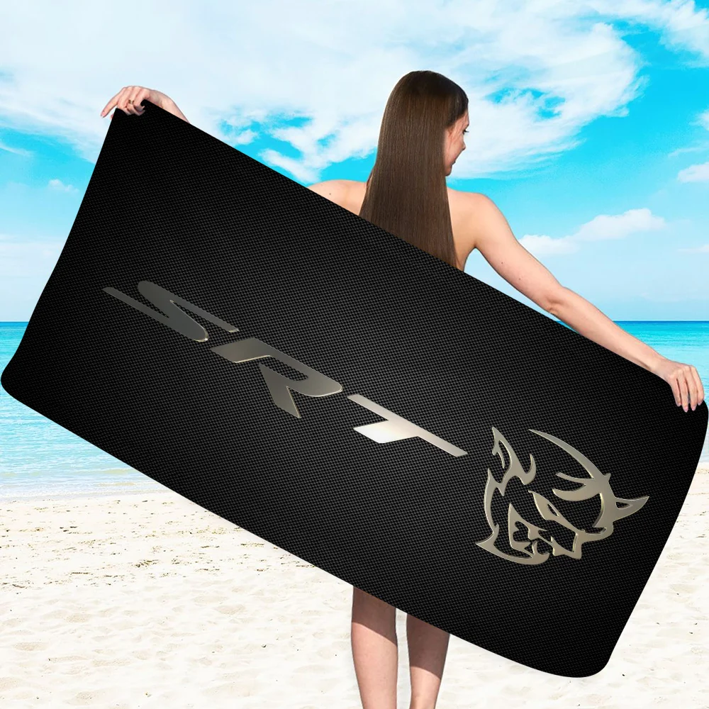 S-SRT D-Dodge تشالنجر سيارة بطانية من الألياف الدقيقة التجفيف السريع مناشف الشاطئ المتضخم الطباعة سوبر ماصة بطانية منشفة حمام السباحة #3