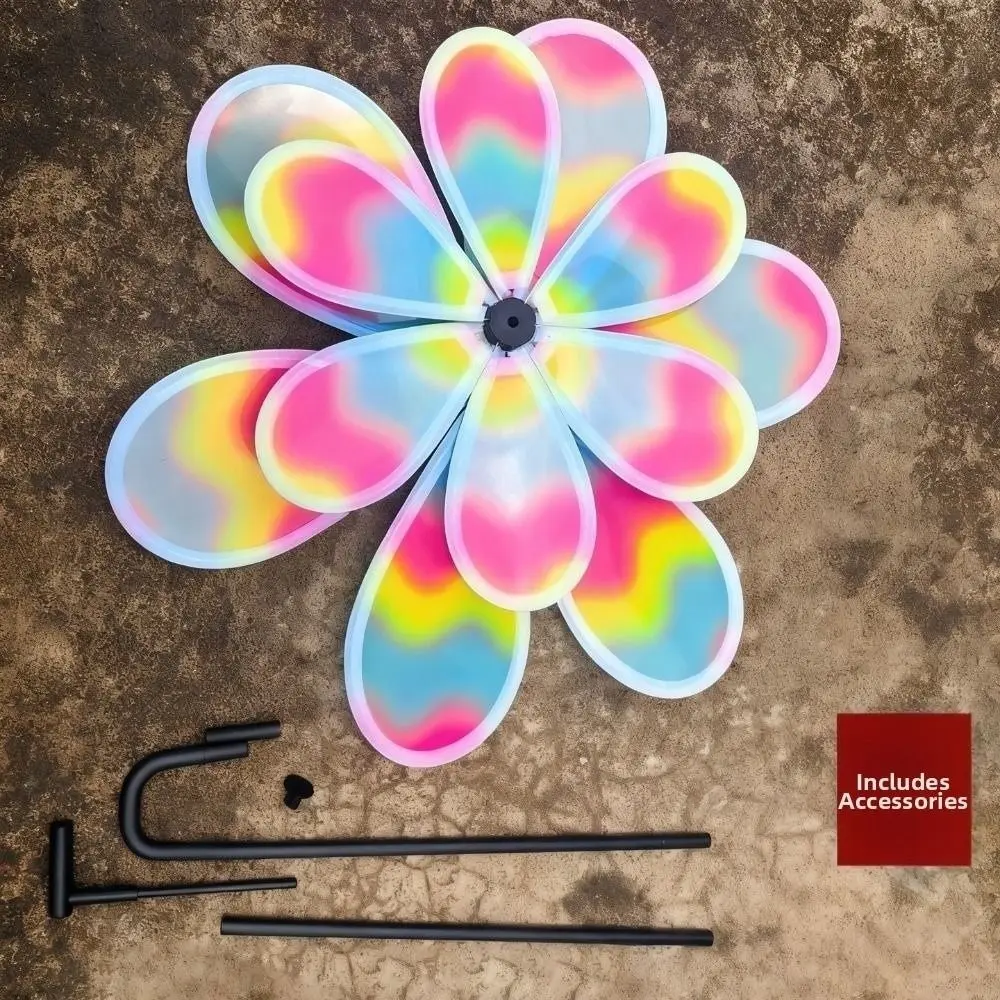 Moinho de vento girassol multiestilos, pvc, diâmetro 28/30cm, giratória, jardim, quintal, girador de vento, festa ao ar livre, decoração de piquenique