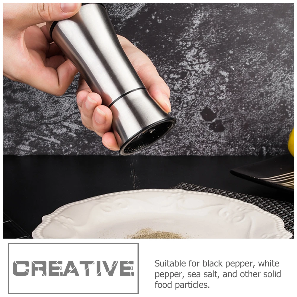 

2Pcs Stainless Steel Pepper Salt Grinder Manual Pepper Mill High Hardness Corrosion Resistant Grinding Tool for Kitchen