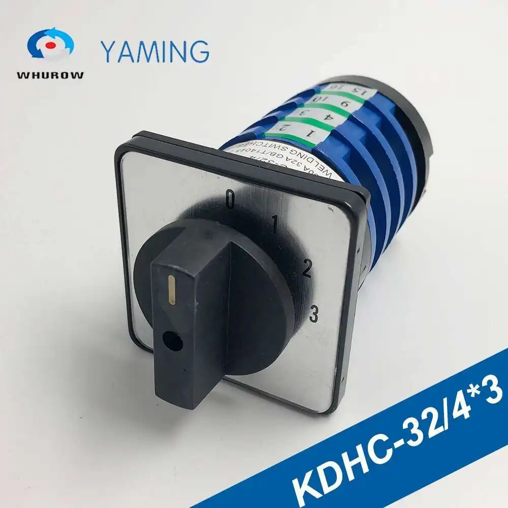 

Knob Switch KDHC-32/4*3 For Welding Machine Changeover Rotary Electrical Switches 4 Poles 0-3 Position Silver Contact