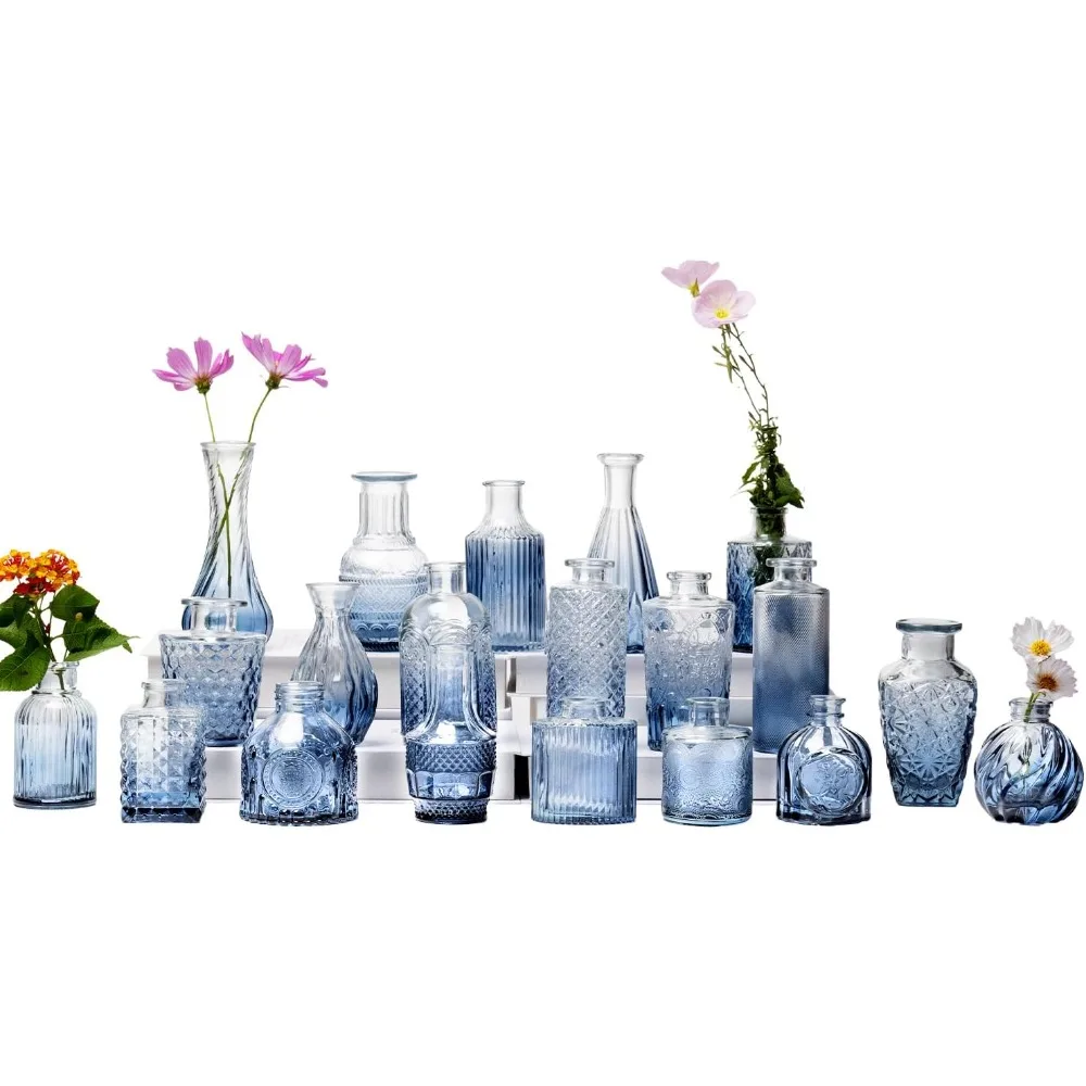 

Glass Bud Vase Set of 20, Small Flower Vases, Glass Vases for Centerpieces, Vintage Home Table Decorations Bud Vases