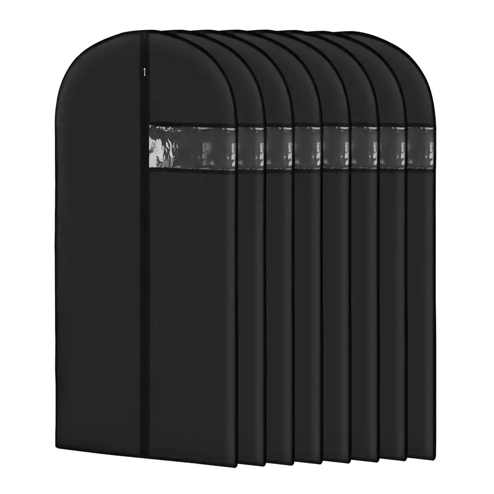 

Чехлы для одежды, 8 штук, моющиеся, черные, для хранения в шкафу и путешествий, с прозрачным окном, 43 дюйма