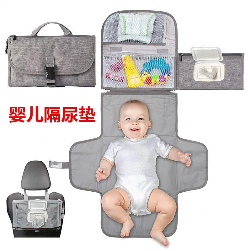 M（medium Size）Portable Diaper Changing Pad, Portable Changing Pad for Newborn Baby Changing Pad with Smart Wipes Pocket